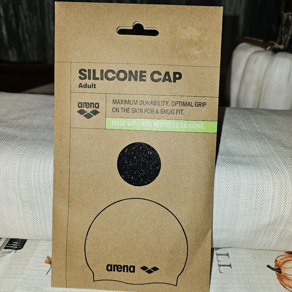Arena Black Silicone Swim Cap Adult